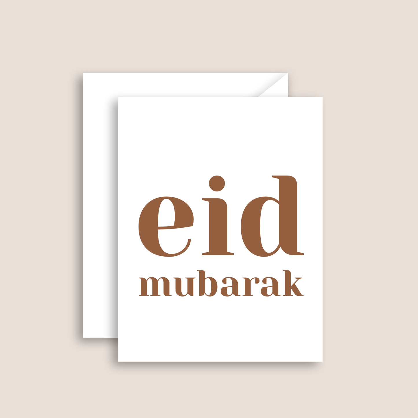 Eid Mubarak Greeting Card | Big & Bold - Neutral Beige