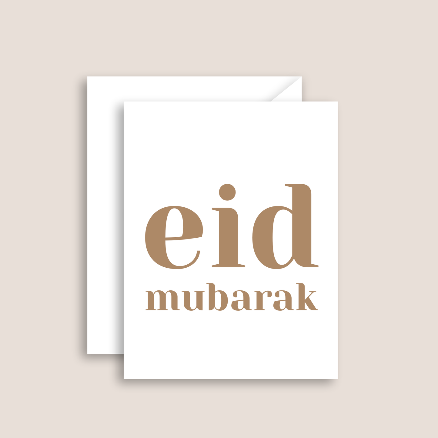 Eid Mubarak Greeting Card | Big & Bold - Neutral Beige