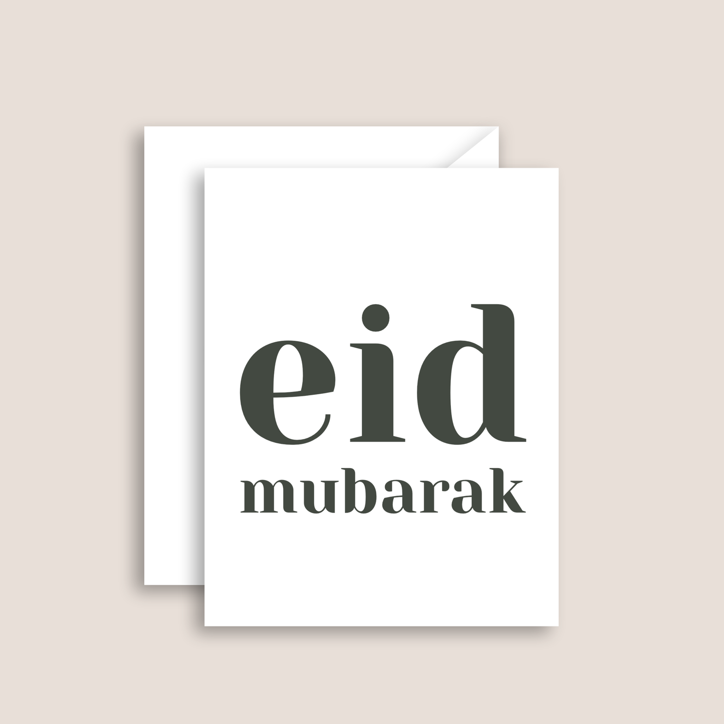 Eid Mubarak Greeting Card | Big & Bold - Neutral Beige