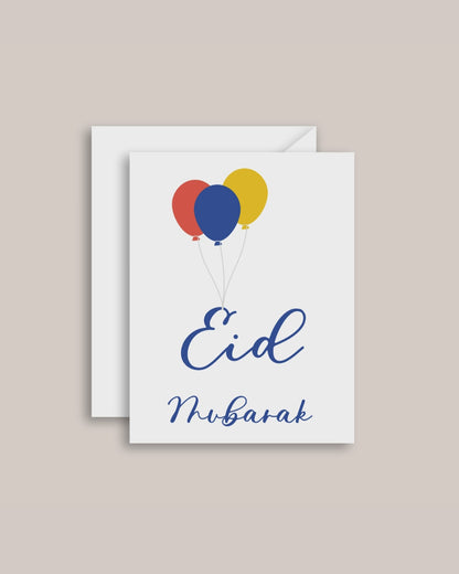 Eid Mubarak Greeting Card | Balloons