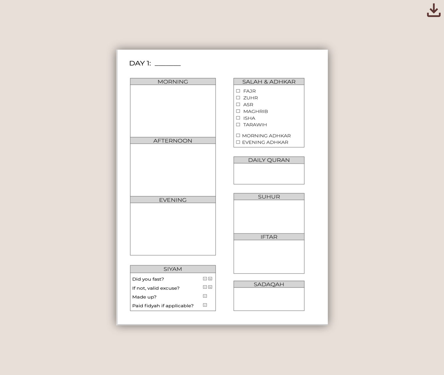Free Ramadan Planner 2026 | Printable