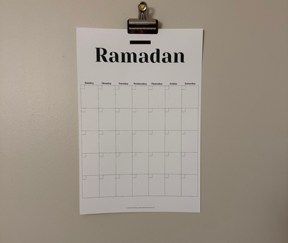 Undated Islamic Hijri Calendar | Minimalist Large Vertical Wall Calendar